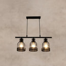 GobekUsa Industrial Metal Bar Chandelier: Black Birdcage Island Lighting Fixture