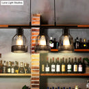 GobekUsa Industrial Metal Bar Chandelier: Black Birdcage Island Lighting Fixture