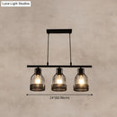 GobekUsa Industrial Metal Bar Chandelier: Black Birdcage Island Lighting Fixture