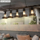 GobekUsa Industrial Metal Bar Chandelier: Black Birdcage Island Lighting Fixture
