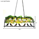 GobekUsa Industrial Black Metal Pendant Lighting: 4-Light Caged Island Design for Dining Room with Bird Accent