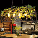 GobekUsa Industrial Black Metal Pendant Lighting: 4-Light Caged Island Design for Dining Room with Bird Accent
