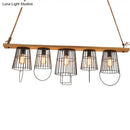 GobekUsa Industrial Black Metal Cage Island Lamp with Stylish Bucket Shade - 5 Lights for Living Room