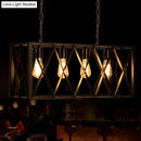GobekUsa Industrial Metal Cage Island Pendant Light - Black Coffee Shop Chandelier Lamp