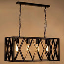 GobekUsa Industrial Metal Cage Island Pendant Light - Black Coffee Shop Chandelier Lamp