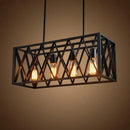 GobekUsa Industrial Metal Cage Island Pendant Light - Black Coffee Shop Chandelier Lamp