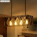GobekUsa Industrial Metal Cage Island Pendant Light - Black Coffee Shop Chandelier Lamp