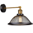 Industrial black metal cage wall lamp bedroom brass sconce by Decorbites