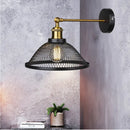 Industrial black metal cage wall lamp bedroom brass sconce by Decorbites