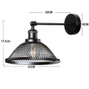 Industrial black metal cage wall lamp bedroom brass sconce by Decorbites