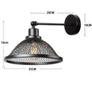 Industrial black metal cage wall lamp bedroom brass sconce by Decorbites