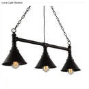GobekUsa Industrial Conical 3-Head Black Hanging Ceiling Light for Restaurants