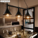 GobekUsa Industrial Conical 3-Head Black Hanging Ceiling Light for Restaurants