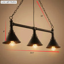 GobekUsa Industrial Conical 3-Head Black Hanging Ceiling Light for Restaurants