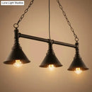 GobekUsa Industrial Conical 3-Head Black Hanging Ceiling Light for Restaurants