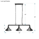 GobekUsa Industrial Conical 3-Head Black Hanging Ceiling Light for Restaurants