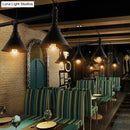 GobekUsa Industrial Conical 3-Head Black Hanging Ceiling Light for Restaurants
