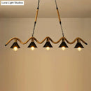 GobekUsa Industrial Metal Conical Island Ceiling Light Bar Pendant with Wavy Hemp Rope - Black
