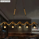 GobekUsa Industrial Metal Conical Island Ceiling Light Bar Pendant with Wavy Hemp Rope - Black
