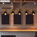 GobekUsa Industrial Metal Conical Island Ceiling Light Bar Pendant with Wavy Hemp Rope - Black
