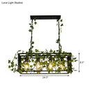 GobekUsa Black Metal Pendant Light Fixture for Wine Bar - 4/6-Bulb Cuboid Plant Island Lamp