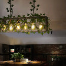 GobekUsa Black Metal Pendant Light Fixture for Wine Bar - 4/6-Bulb Cuboid Plant Island Lamp