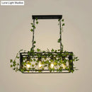 GobekUsa Black Metal Pendant Light Fixture for Wine Bar - 4/6-Bulb Cuboid Plant Island Lamp