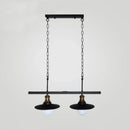 GobekUsa Industrial Flared Metal Ceiling Light with Adjustable Chain and 2/3 Lights - Black