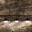 GobekUsa Industrial Flared Metal Ceiling Light with Adjustable Chain and 2/3 Lights - Black