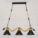 GobekUsa Industrial Black Metal Island Chandelier Cage Restaurant Light Fixture