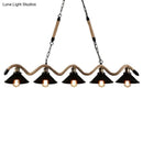 GobekUsa Industrial Black Metal Island Chandelier Cage Restaurant Light Fixture