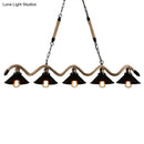 GobekUsa Industrial Black Metal Island Chandelier Cage Restaurant Light Fixture