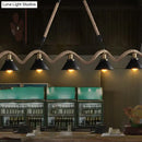 GobekUsa Industrial Black Metal Island Chandelier Cage Restaurant Light Fixture