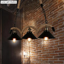 GobekUsa Industrial Black Metal Island Chandelier Cage Restaurant Light Fixture