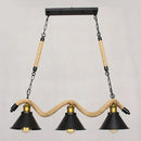 GobekUsa Industrial Black Metal Island Chandelier Cage Restaurant Light Fixture