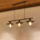 GobekUsa Black Metal Island Lamp: 3-Light Conical Chandelier for Restaurants and Warehouses
