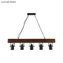 GobekUsa Industrial Black Metal Island Light Fixture - 5-Light Kitchen Hanging Lamp