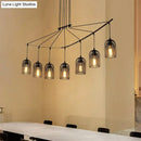 GobekUsa Industrial Metal Black Island Light Fixture with Mesh Bell Shades - 5/7-Head Hanging Ceiling Lamp
