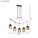 GobekUsa Industrial Metal Black Island Light Fixture with Mesh Bell Shades - 5/7-Head Hanging Ceiling Lamp