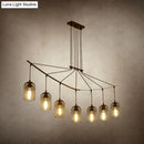 GobekUsa Industrial Metal Black Island Light Fixture with Mesh Bell Shades - 5/7-Head Hanging Ceiling Lamp