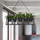 GobekUsa Black Metal Industrial Rectangle Island Light Fixture - 2/3/5 Bulbs LED Lamp with Plant Decor