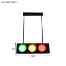 GobekUsa Industrial Black Metal Island Light Traffic Light Pendant for Living Room - 6 Light