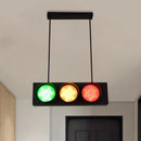 GobekUsa Industrial Black Metal Island Light Traffic Light Pendant for Living Room - 6 Light