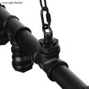 GobekUsa Farmhouse Style Linear Island Pendant Light with 5 Pipes in Black Metal