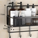 Industrial black metal mesh two tier wall shelf organizer kitchen rack by Decorbites