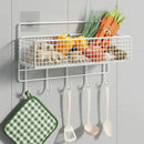 Industrial black metal mesh two tier wall shelf organizer kitchen rack by Decorbites