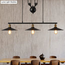 GobekUsa Industrial Metal Pulley Pendant Lighting with Black Cone Shades - Set of 3 Island Lamps