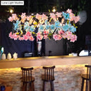 GobekUsa Black Metal Island Light with Flower Decor: 5 Bulb LED Fixture