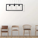 GobekUsa Industrial Style Rectangular Pendant Light with Black Metal Frame - 3/5 Lights - Ceiling Hanging Fixture