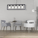 GobekUsa Industrial Style Rectangular Pendant Light with Black Metal Frame - 3/5 Lights - Ceiling Hanging Fixture